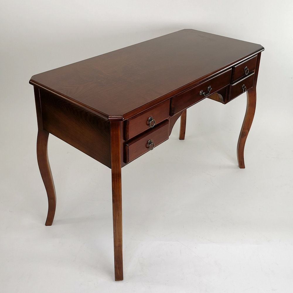 Solid Wood Writing Desk Alcott Hill Color Brown